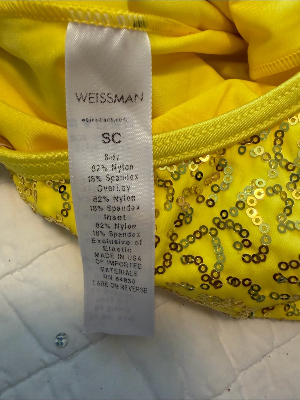 Weissman Yellow Sequin Halter Dance Dress Im a Lady 11077 - Picture 6 of 7